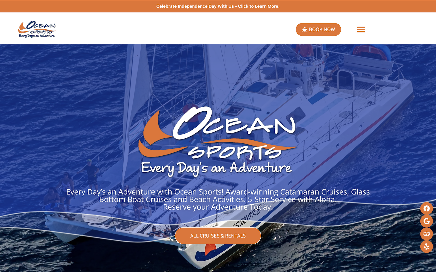 Image of Hawaii Ocean Sports website